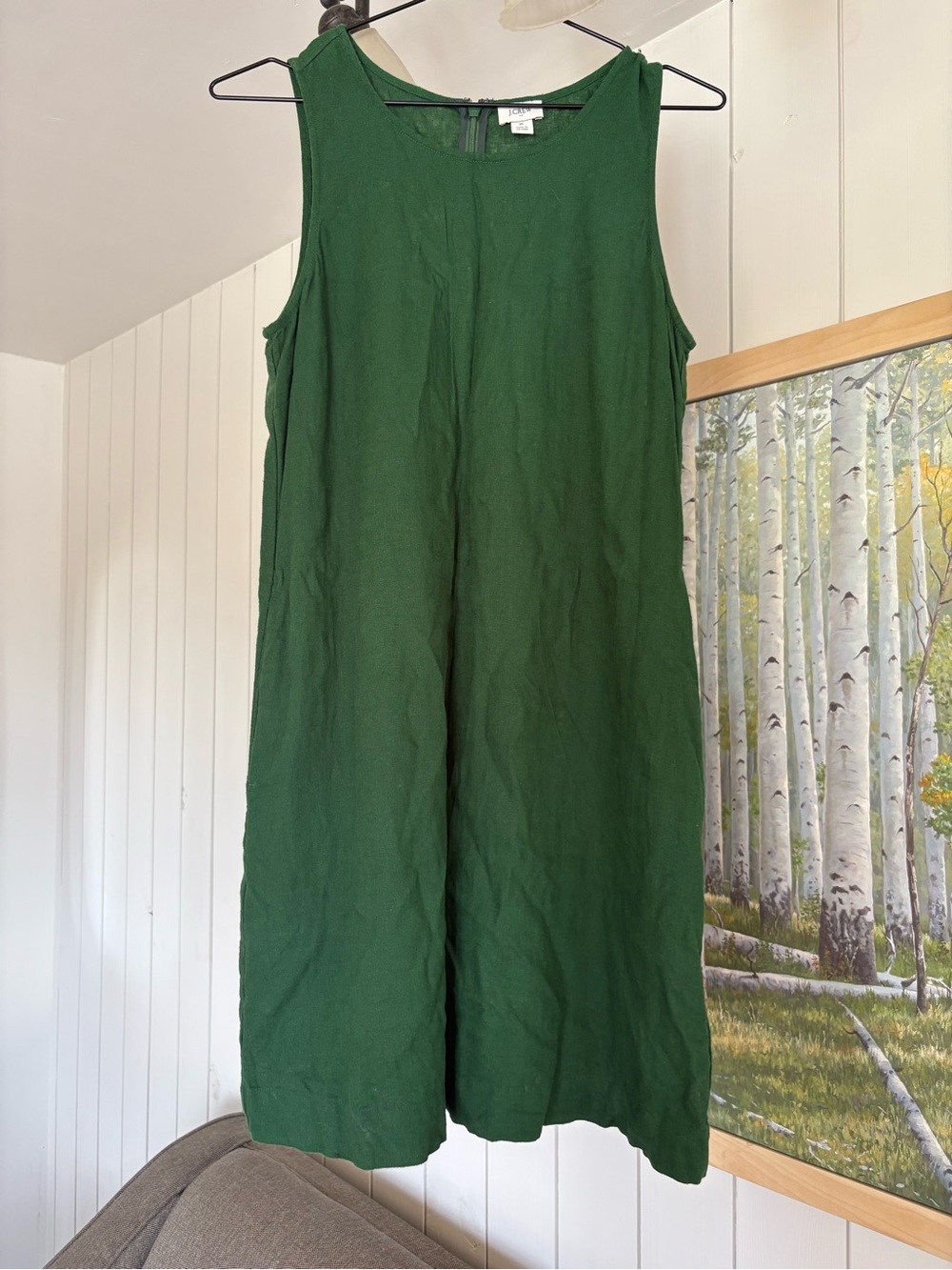 J. Crew Dark Green Sleeveless Shift Dress